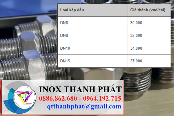 Bảng báo giá kép đều inox 304